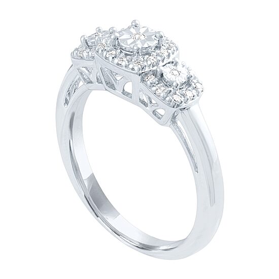 LIMITED TIME SPECIAL! 1/10 CT. T.W.  Diamond Ring in Sterling Silver