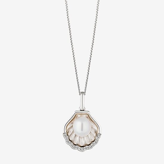 Enchanted Disney Fine Jewelry Womens Diamond Accent White Sterling Silver 18 Inch Pendant Necklace