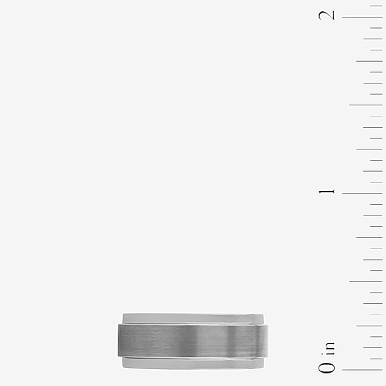 Mens 8mm Comfort-Fit Ring in Tungsten