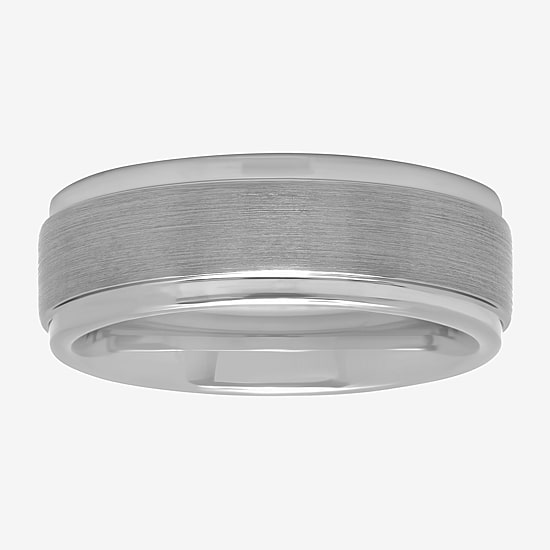  Mens 8mm Comfort-Fit Ring in Tungsten