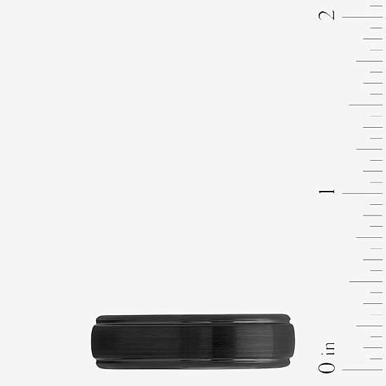  Men's 6mm Black Tungsten Carbide Ring