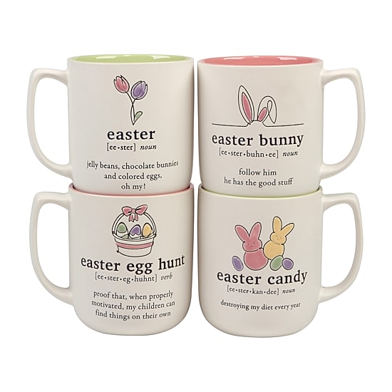 Certified International Easter Words 4-pc. Coffee Mug