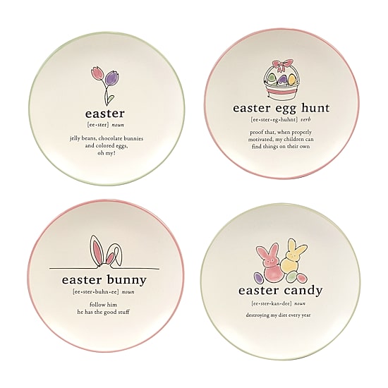 Certified International Easter Words 4-pc. Stoneware Appetizer Plate