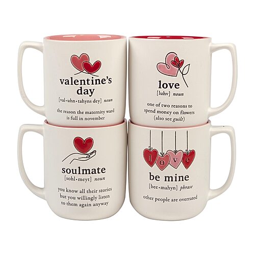 Certified International Valentine's Day 4-pc. Coffee Mug, One Size, Red