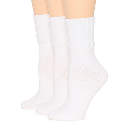Mixit Slouch Womens 2 Pair Crew Socks, Color: White - JCPenney