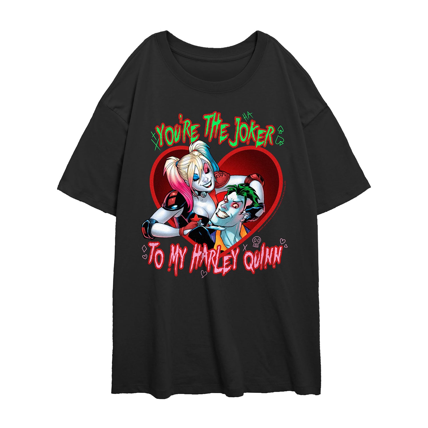 You'Re The Joker To My Harley Quinn Tee Womens Juniors Crew Neck Short Sleeve Regular Fit Batman Graphic T-Shirt