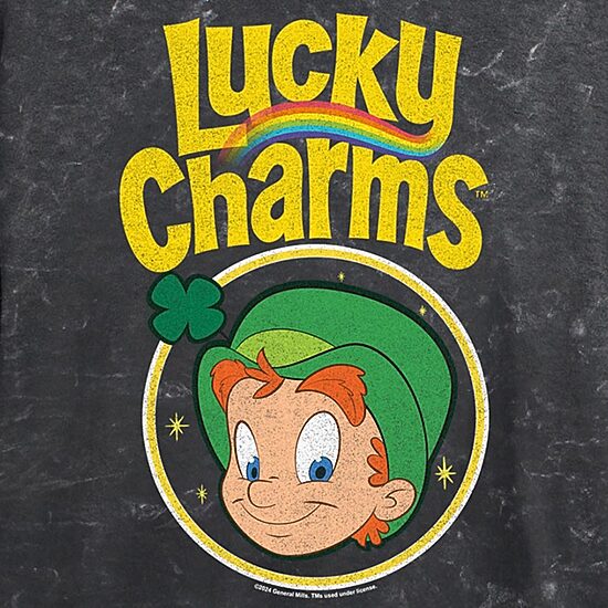 Lucky Charms Cropped Tee Womens Juniors Crew Neck Short Sleeve Regular Fit Graphic T-Shirt