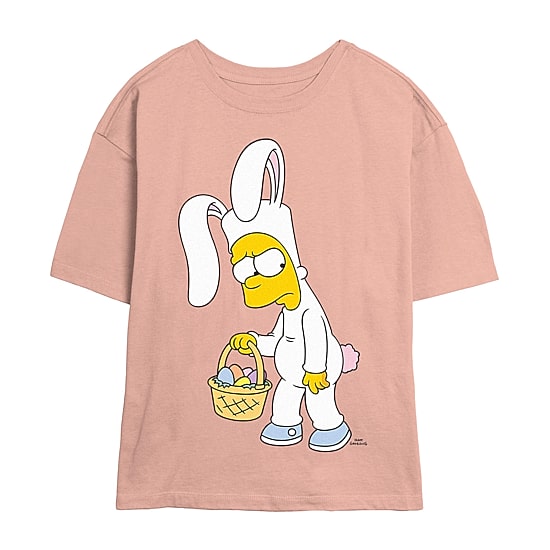Bunny Bart Tee Womens Juniors Crew Neck Short Sleeve Regular Fit The Simpsons Graphic T-Shirt