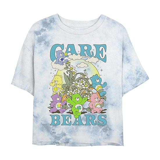 Cropped Tee Womens Juniors Crew Neck Short Sleeve Regular Fit Care Bears Nickelodeon Graphic T-Shirt