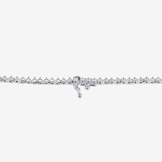 (F / Si1) Womens White Diamond 10K Gold 16 Inch Tennis Necklace