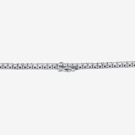 (F / Si1) Womens White Diamond 10K Gold 16 Inch Tennis Necklace
