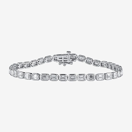 (F / Si1) Womens 5 CT. T.W. Lab Grown White Diamond 10K Gold 7 Inch Tennis Bracelet