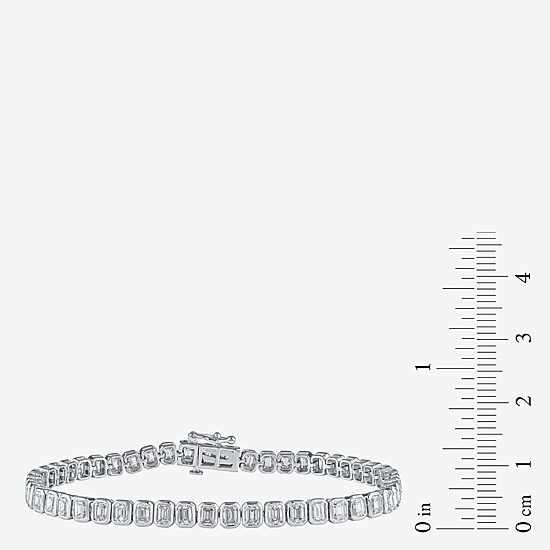 (F / Si1) Womens 5 CT. T.W. Lab Grown White Diamond 10K Gold 7 Inch Tennis Bracelet