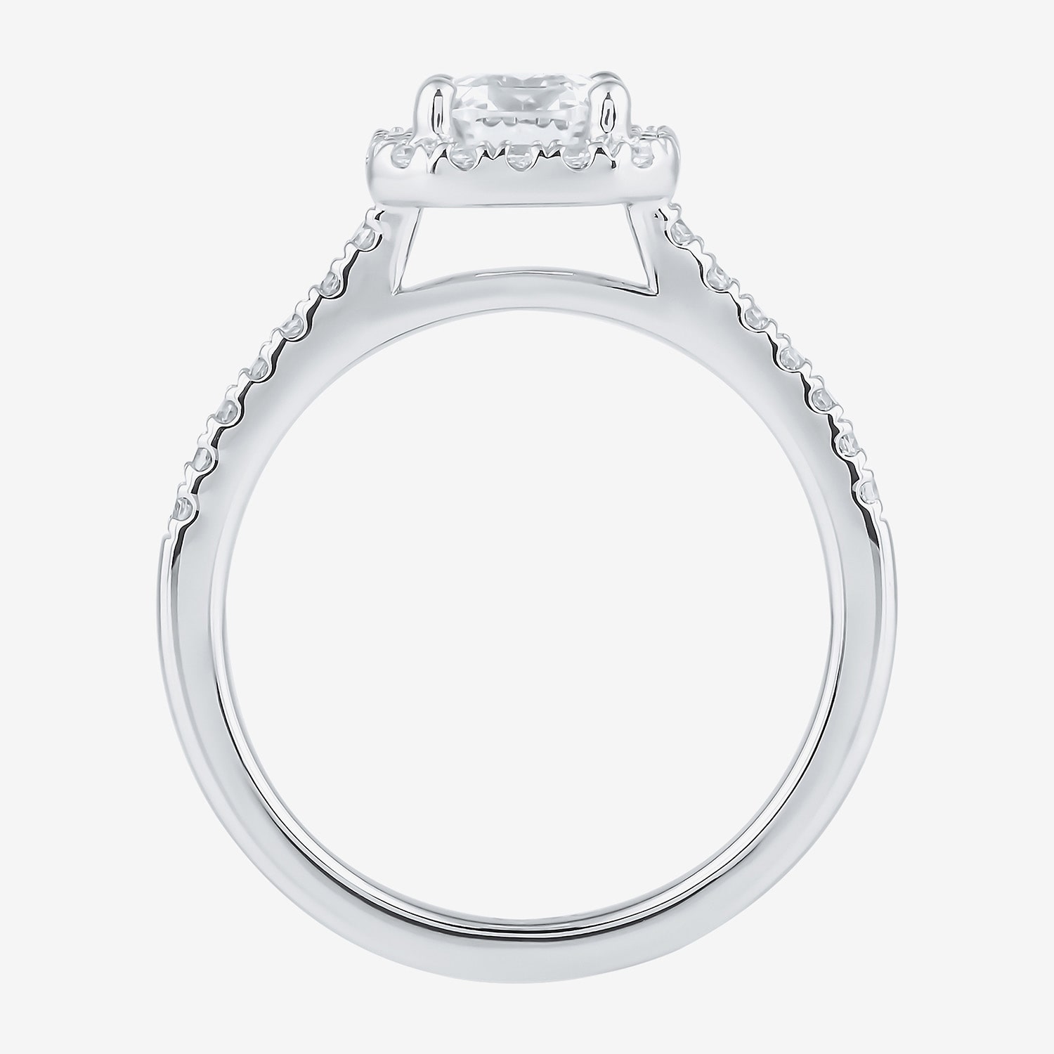 (G / I1) Womens 2 CT. T.W. Lab Grown White Diamond 10K Gold Halo Engagement Ring