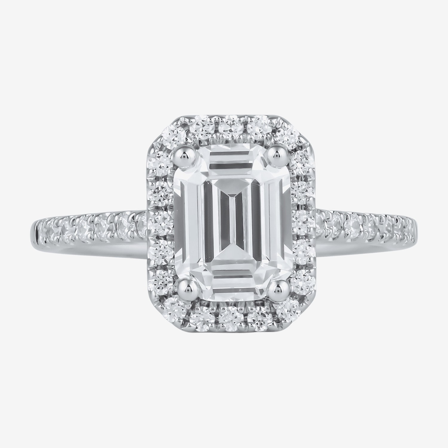 (G / I1) Womens 2 CT. T.W. Lab Grown White Diamond 10K Gold Halo Engagement Ring