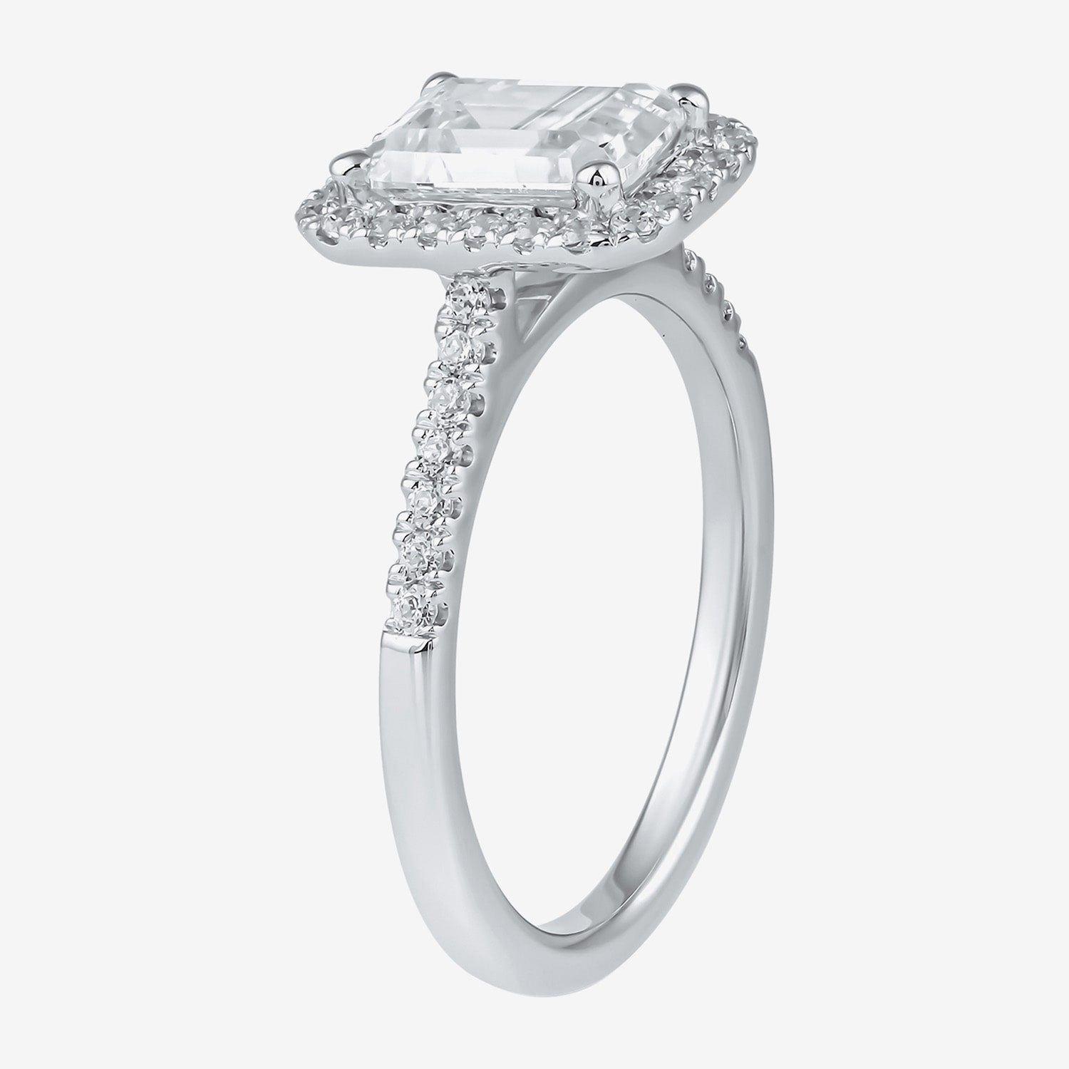 (G / I1) Womens 2 CT. T.W. Lab Grown White Diamond 10K Gold Halo Engagement Ring