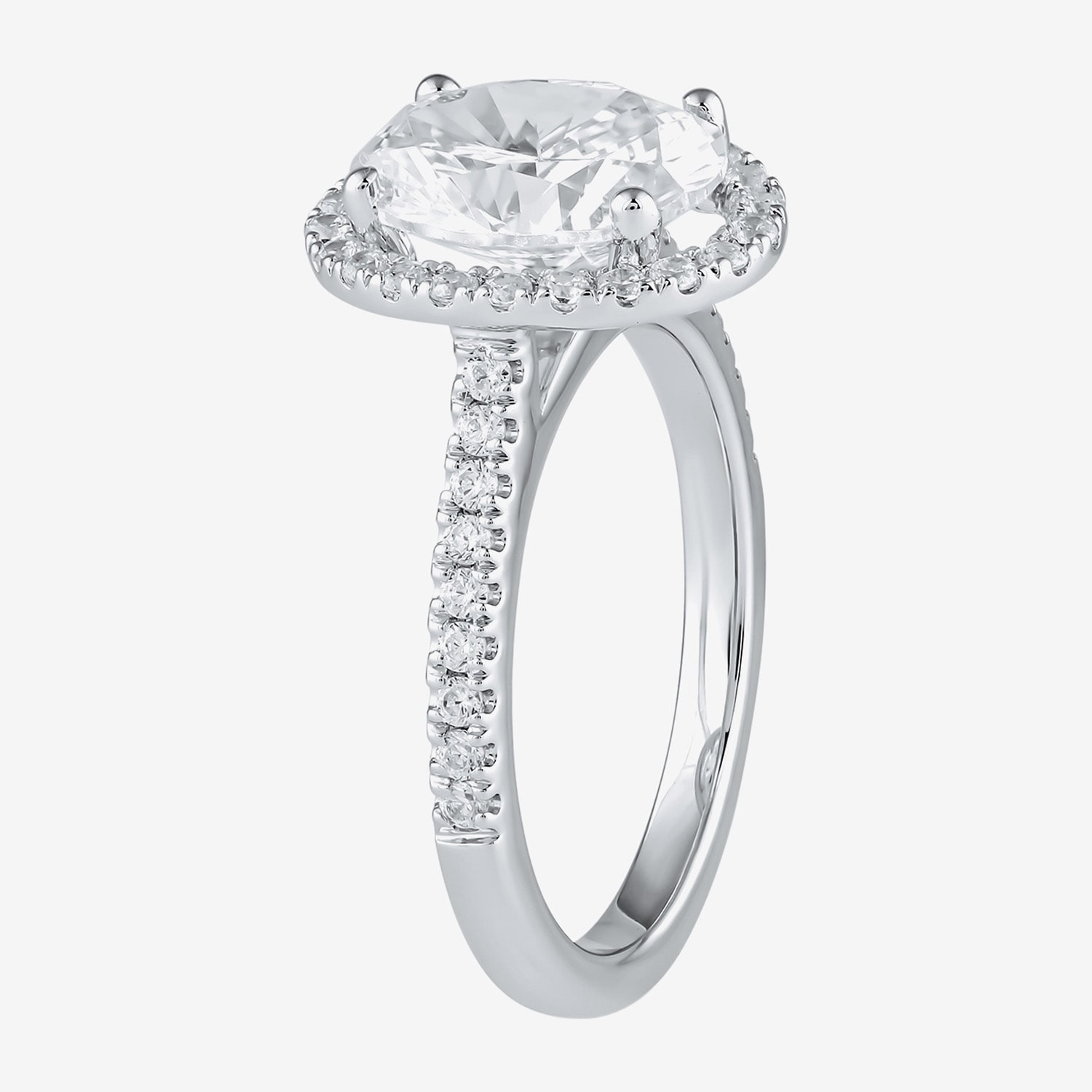 G / I1) Womens /2 CT. T.W. Lab Grown White Diamond 10K Gold Oval Halo Engagement Ring