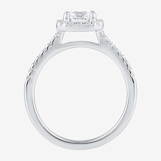 (G / I1) Womens 2 1/2 CT. T.W. Lab Grown White Diamond 10K Gold Halo Engagement Ring