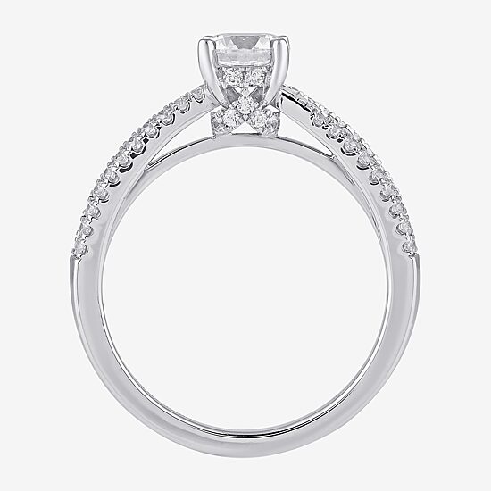 (G / I1) Womens 1 CT. T.W. Lab Grown White Diamond 14K Gold Round Engagement Ring