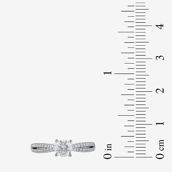 (G / I1) Womens 1 CT. T.W. Lab Grown White Diamond 14K Gold Round Engagement Ring