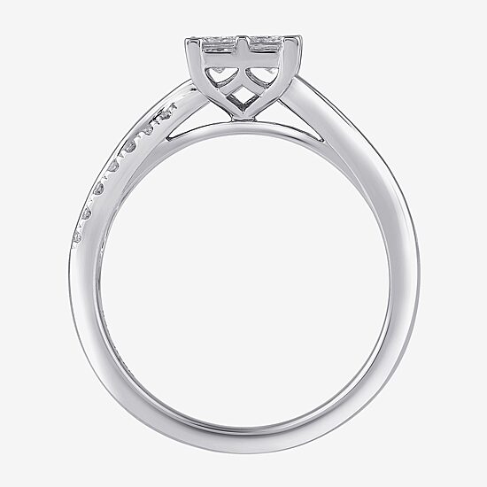 (G / I1) Womens 1 CT. T.W. Lab Grown White Diamond 10K Gold Engagement Ring