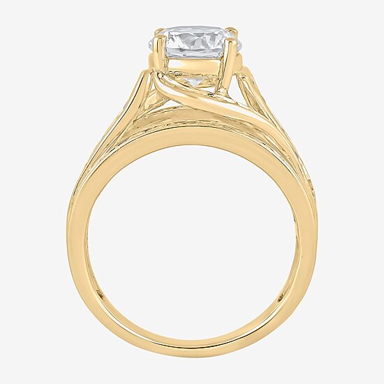 (G / I1) Womens 1 1/2 CT. T.W. Lab Grown White Diamond 10K Gold Round Engagement Ring