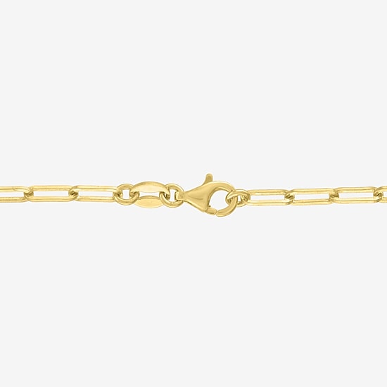 Yes Please! (G-H / I1-I2) Womens Diamond Accent Lab Grown White Diamond Accent 14K Gold Over Silver Sterling Silver Heart Paperclip 18 Inch Pendant Necklace