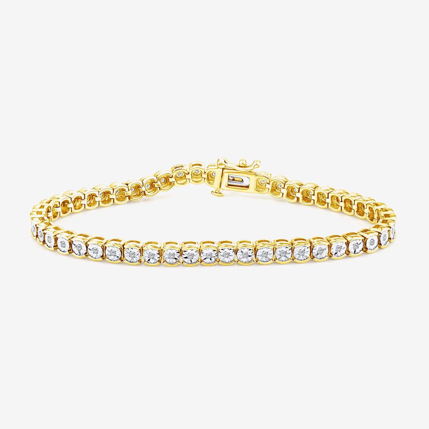 Womens 1/4 CT. T.W. Lab Grown White Diamond Sterling Silver 7.25 Inch Tennis Bracelet