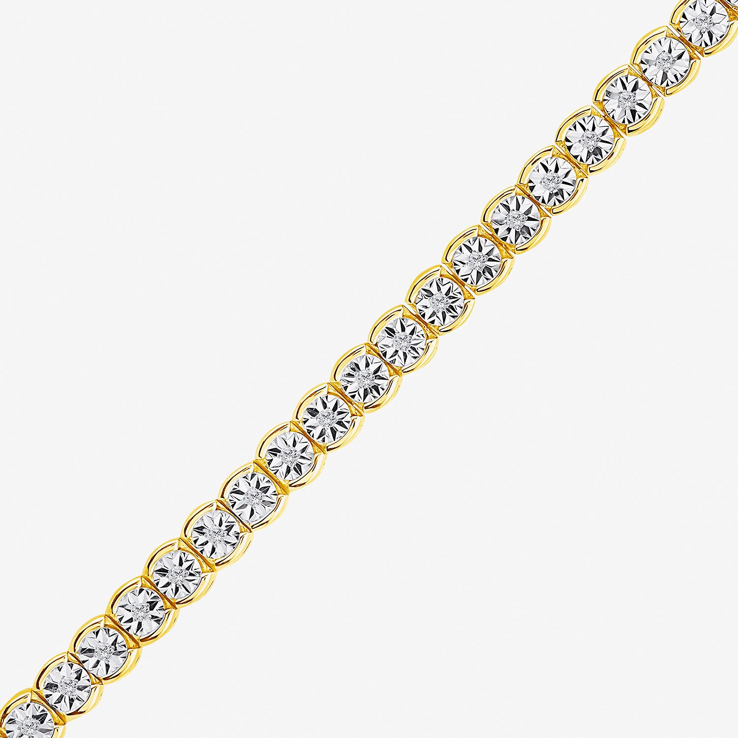 Womens 1/4 CT. T.W. Lab Grown White Diamond Sterling Silver 7.25 Inch Tennis Bracelet