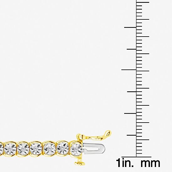 (I2,I) Womens 1/4 CT. T.W. Lab Grown White Diamond 14K Gold Over Silver 8 Inch Tennis Bracelet