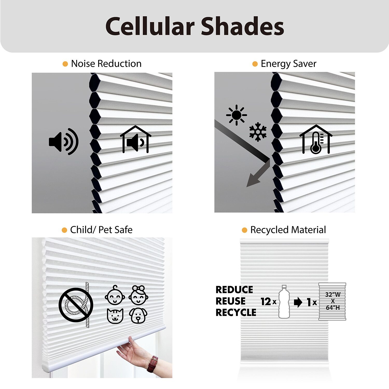 Cut-to-Width Cordless Cellular Shade