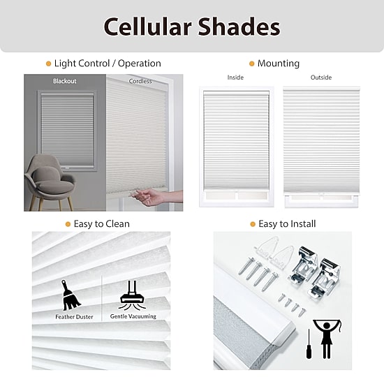 Cut-to-Width 1½" Cordless Blackout Cellular Shade
