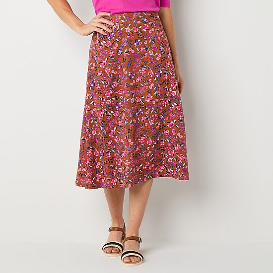 St. John's Bay Womens Midi A-Line Skirt