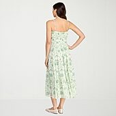 Trixxi Womens Juniors Midi Square Neck Sleeveless Floral A-Line