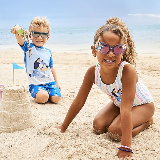 Toddler Boys UV Protection Bluey 2-pc. Rash Guard Set
