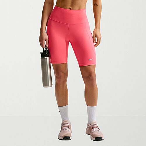 Nike Womens 8" High Rise Stretch Fabric Moisture Wicking Bike Short, Large, Pink
