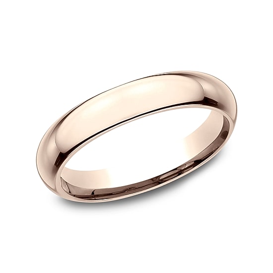 Womens 14K White Gold 4MM High Dome Comfort-Fit Wedding Band