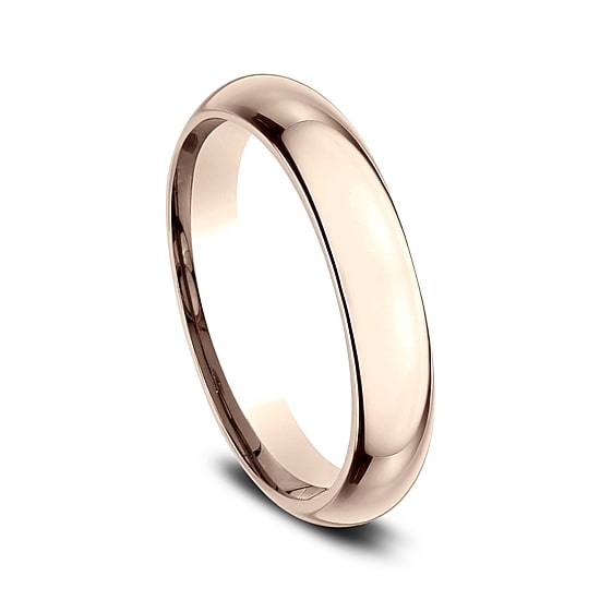 Womens 14K White Gold 4MM High Dome Comfort-Fit Wedding Band