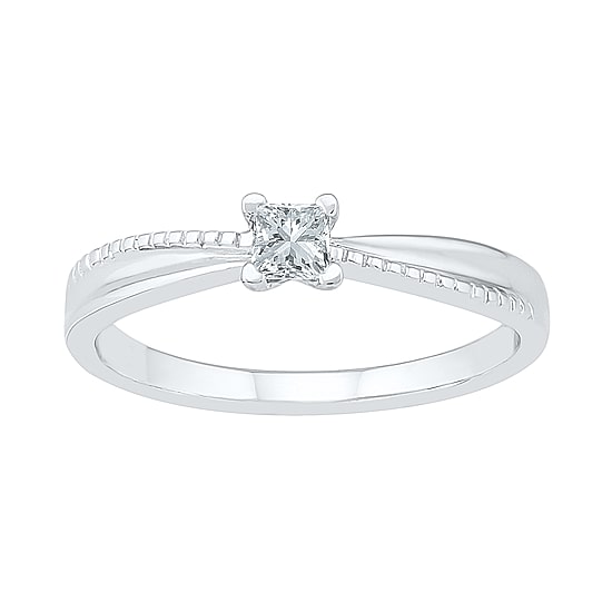 Promise My Love Womens 1/6 CT. T.W. Natural White Diamond 10K Gold Promise Ring