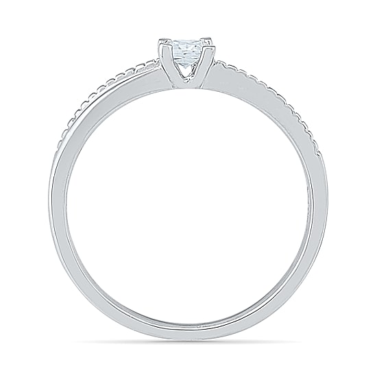 Promise My Love Womens 1/6 CT. T.W. Natural White Diamond 10K Gold Promise Ring