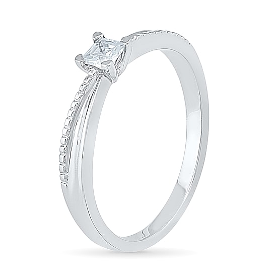Promise My Love Womens 1/6 CT. T.W. Natural White Diamond 10K Gold Promise Ring