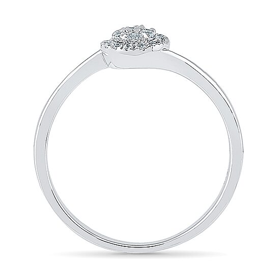 Promise My Love Womens 1/8 CT. T.W. Natural White Diamond Sterling Silver Round Halo Promise Ring