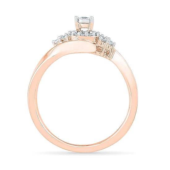 Promise My Love Womens 1/5 CT. Natural White Diamond 10K Gold Round Promise Ring