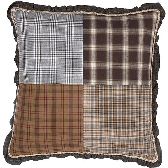 VHC Brands Sheridan Rustic Brown 18x18 Throw Pillow
