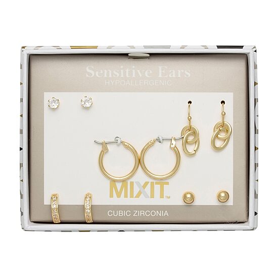 Mixit Womens 5 Pair Earring Set