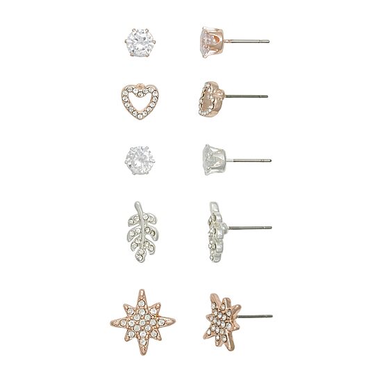 Mixit Womens 5 Pair Earring Set