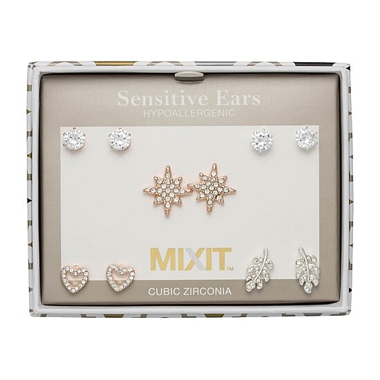 Mixit Womens 5 Pair Earring Set
