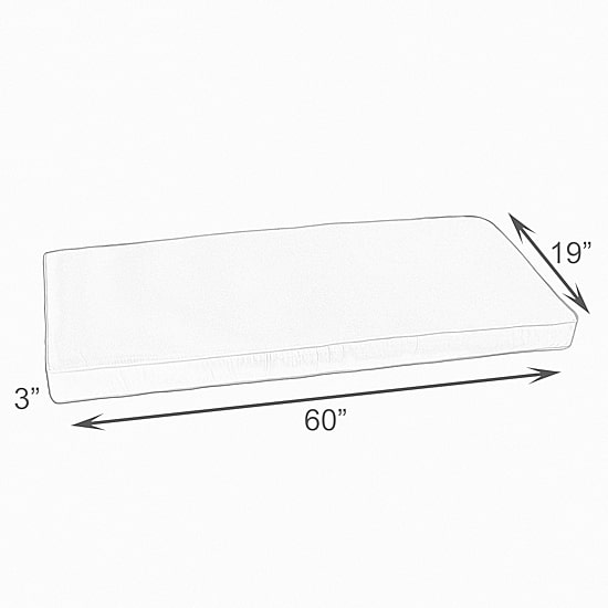 Mozaic Company Sunbrella Bench Cushion Corded - 60''X19''X3''
