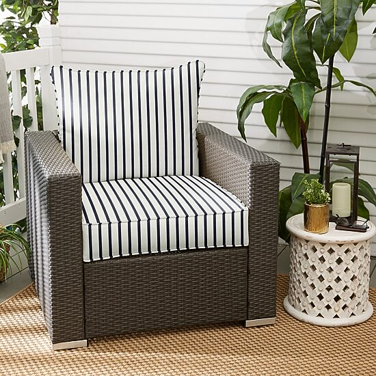 Mozaic Company Deep Seating Pillow And Set Patio Chair Cushion - Lido Indigo