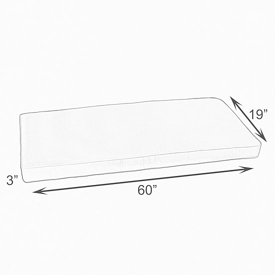 Mozaic Company 60''X19''X3'' Bench Corded Patio Seat Cushion - Natural